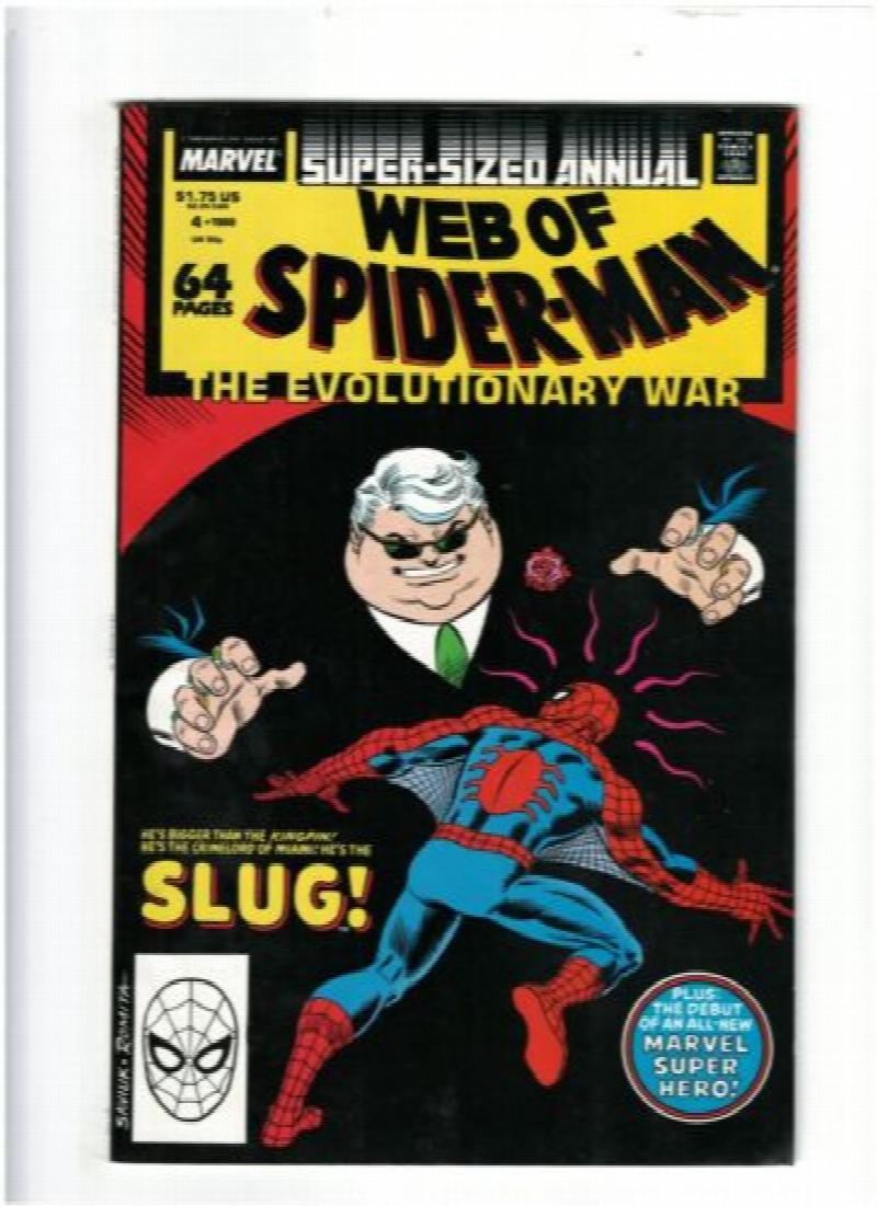 Web of Spiderman Annual 4 Marvel 1988 vs. Slug